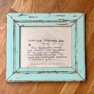 Handmade Teal Wood Frame